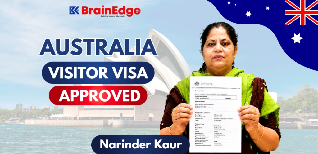 NARINDER KAUR AUSTRALIA VISITOR VISA APPROVAL
