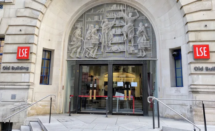 Old Building entrance of the London School of Economics on Houghton Street